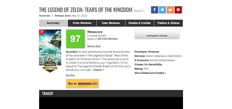 tears of the kingdom review metacritic